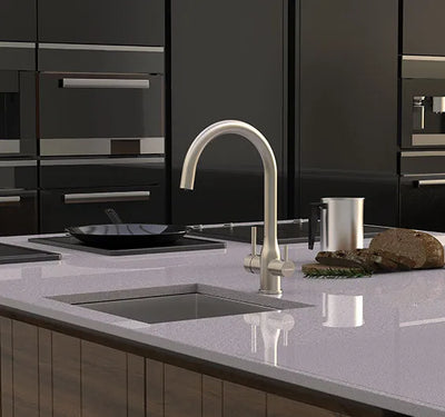 Puretec TRIPLA Elite 3-in-1 Gooseneck Mixer Tap Brushed Nickel