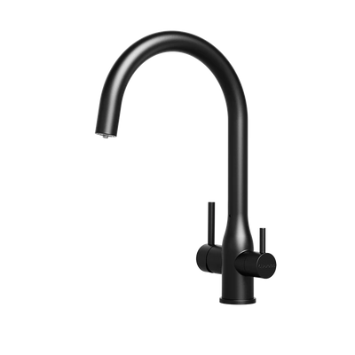 Puretec TRIPLA Elite 3-in-1 Gooseneck Mixer Tap Matte Black