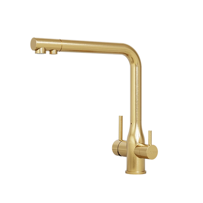 Puretec TRIPLA Elite 3-in-1 Straight Mixer Tap Brushed Gold