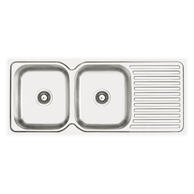 Entry Left Hand Double Bowl Drainer Sink