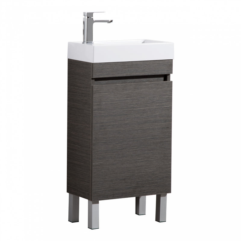 Poseidon Evie 450mm Freestanding Mini Vanity Left Hand Hinge With Poly Top Dark Brown - Sydney Home Centre