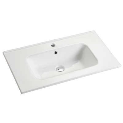 Riva Bali 750mm Matte White Single Bowl Wall Hung Vanity (Eden Ceramic Top) - Sydney Home Centre