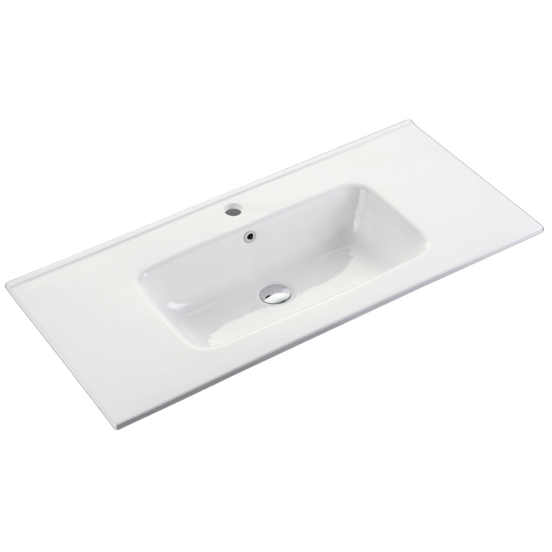 Riva Vienna 900mm Matte White Single Bowl Wall Hung Vanity (Eden Ceramic Top) - Sydney Home Centre