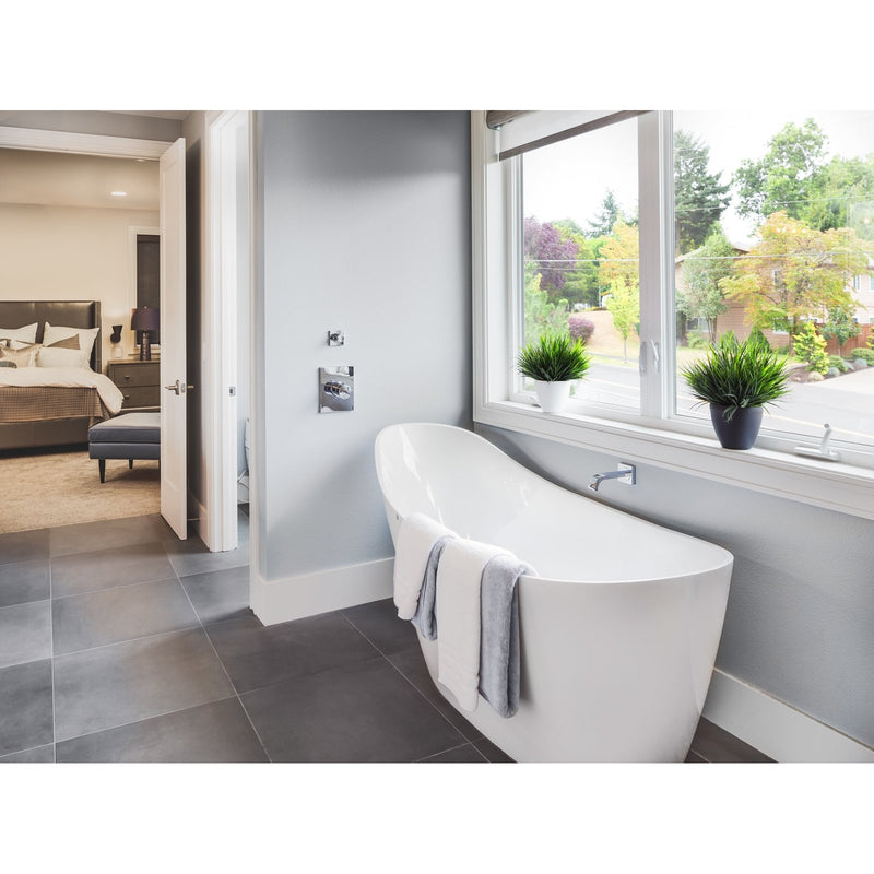 Poseidon Evie Free Standing 1660mm Matte White Bathtub - Sydney Home Centre