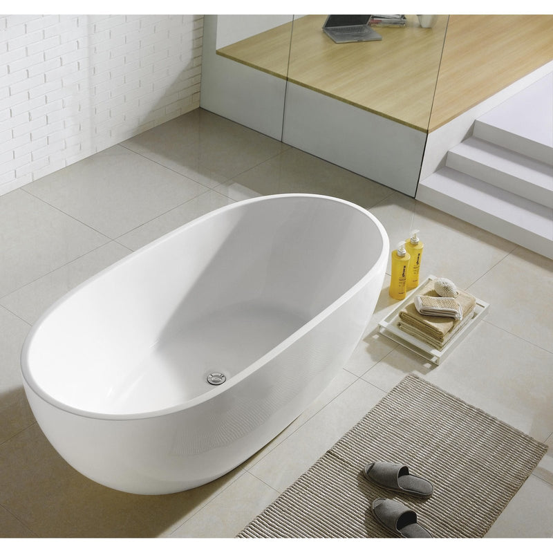 Poseidon Olivia Free Standing 1530mm Gloss White Bathtub - Sydney Home Centre