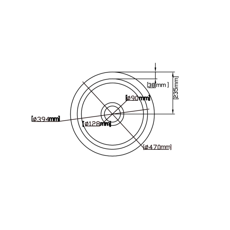 Ceto Camden Fireclay Round 470mm Top/undermount Sink Gloss White - Sydney Home Centre