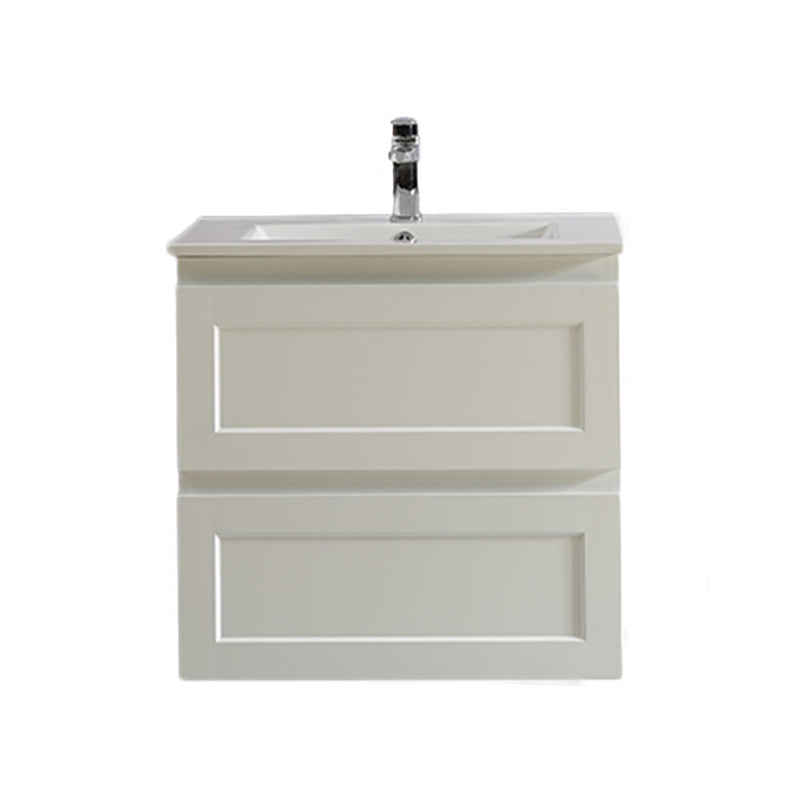 Ceto Fremantle 600mm Double Drawer Wall Hung Vanity Matte White (Ceramic Top) - Sydney Home Centre