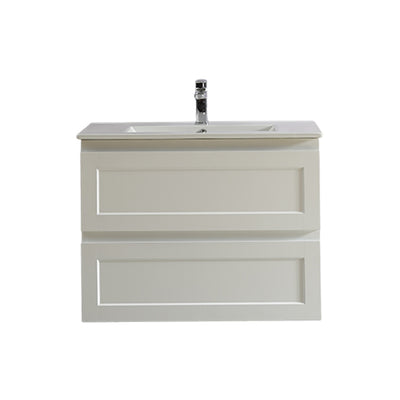 Ceto Fremantle 750mm Double Drawer Wall Hung Vanity Matte White (Cabinet Only) - Sydney Home Centre