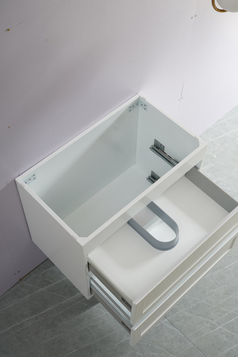 Ceto Fremantle 750mm Double Drawer Wall Hung Vanity Matte White (Cabinet Only) - Sydney Home Centre