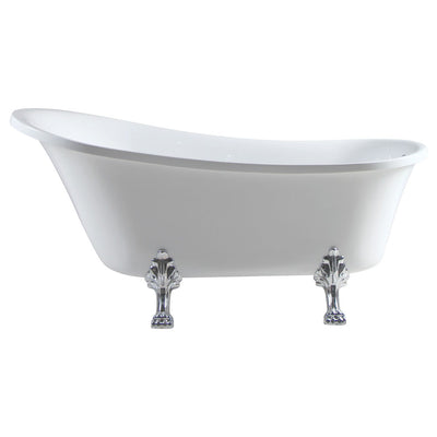 Fienza Clawfoot Freestanding Acrylic Bath 1500mm Gloss White With Chrome Feet - Sydney Home Centre