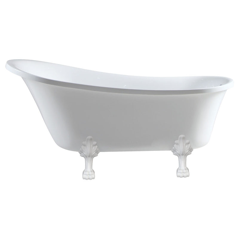 Fienza Clawfoot Freestanding Acrylic Bath 1500mm Gloss White With Semi-Gloss White Feet - Sydney Home Centre