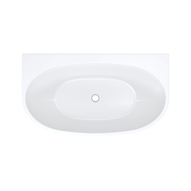 Fienza Keeto Back-To-Wall Acrylic Bath 1300mm Gloss White - Sydney Home Centre