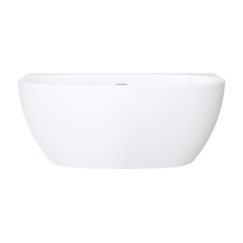 Fienza Keeto Back-To-Wall Acrylic Bath 1500mm Gloss White with Overflow