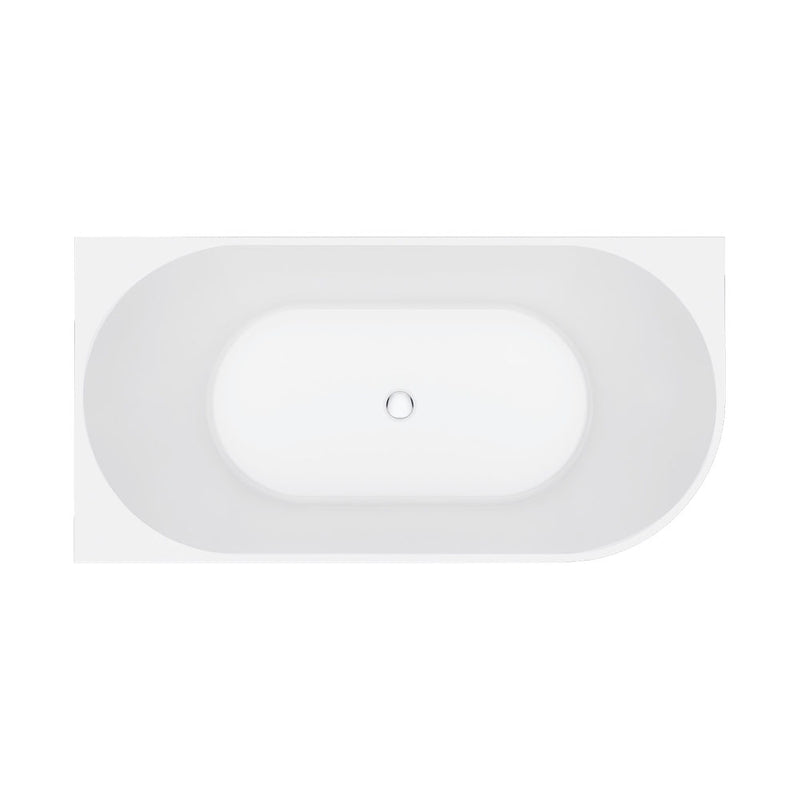 Fienza Eleanor Fluted Right-Hand Acrylic Corner Bath 1500mm Gloss White - Sydney Home Centre