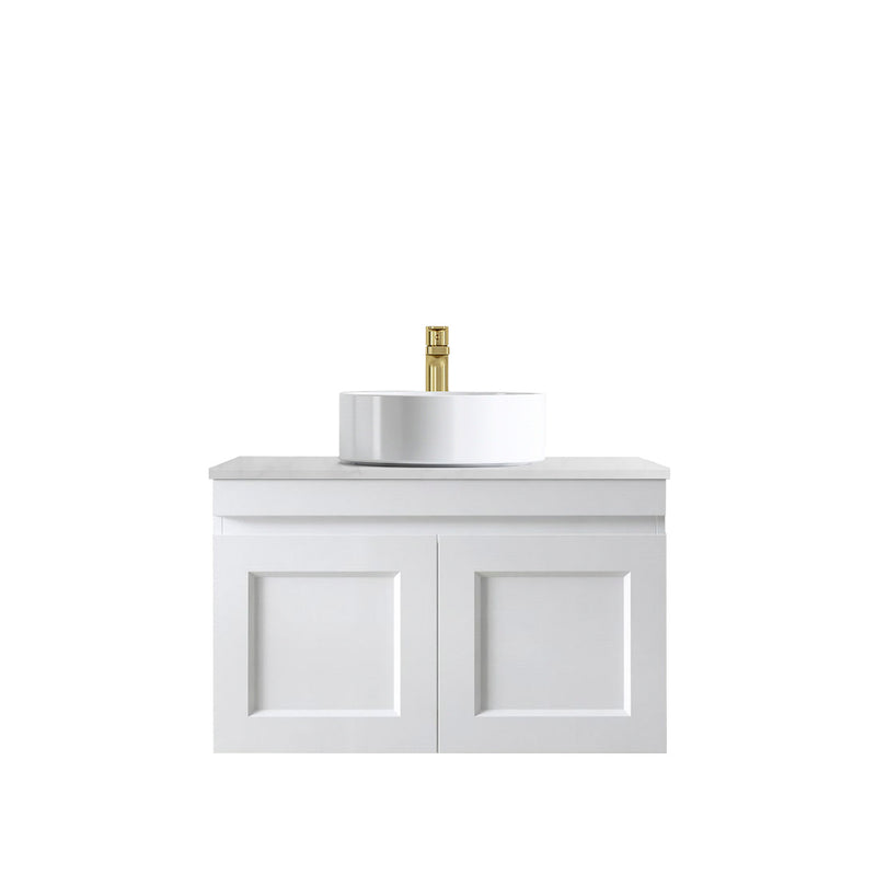 Otti Hampton Mark II 750mm Wall Hung Vanity White Satin (Ultra Deluxe Stone Top) - Sydney Home Centre