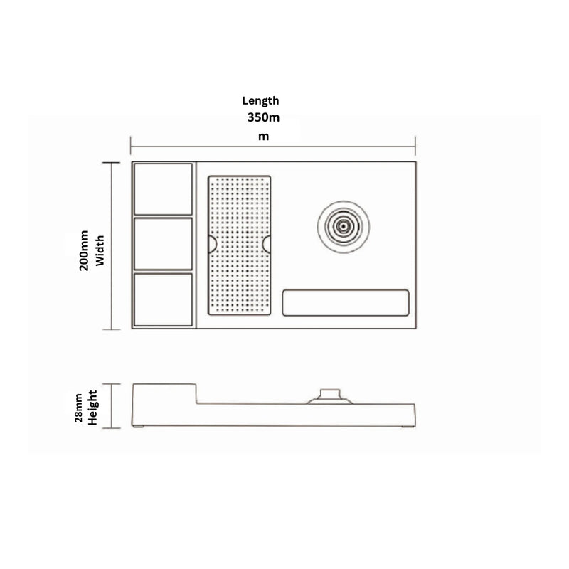 Dolphy Kettle Tray ABS Black