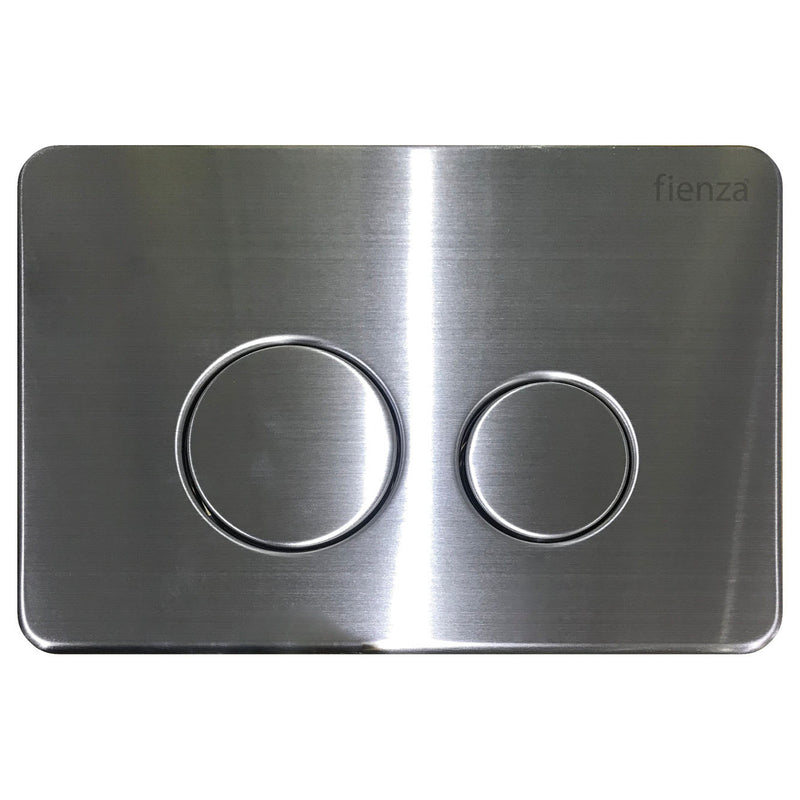 Fienza R&T Round Button Flush Plate Brushed Stainless Steel - Sydney Home Centre