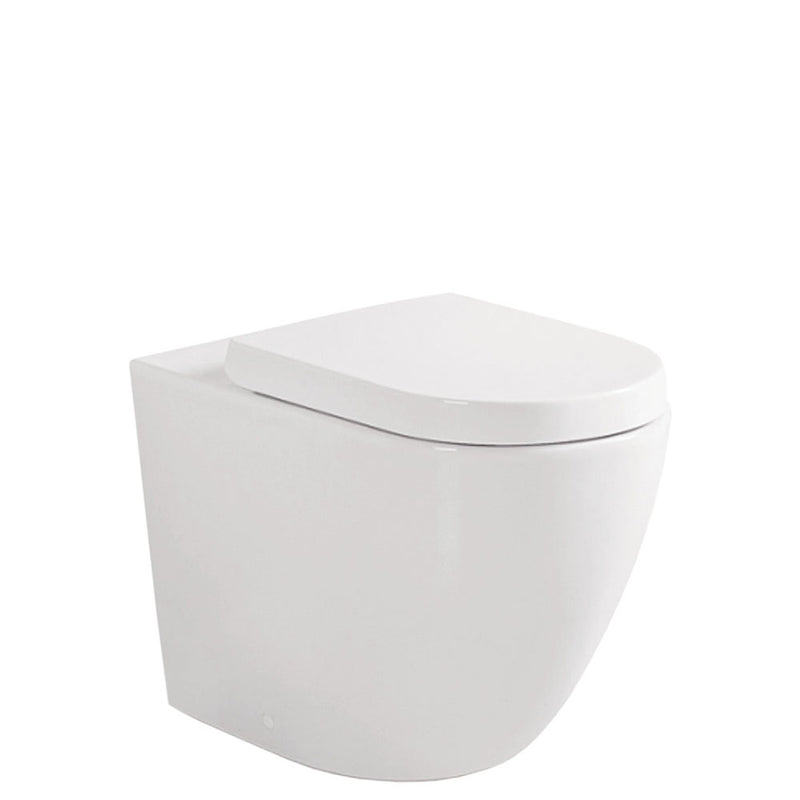 Fienza Koko Wall-Faced Toilet Suite S Trap Gloss White - Pan + Seat + GEBERIT Kappa Under Counter Cistern - Sydney Home Centre