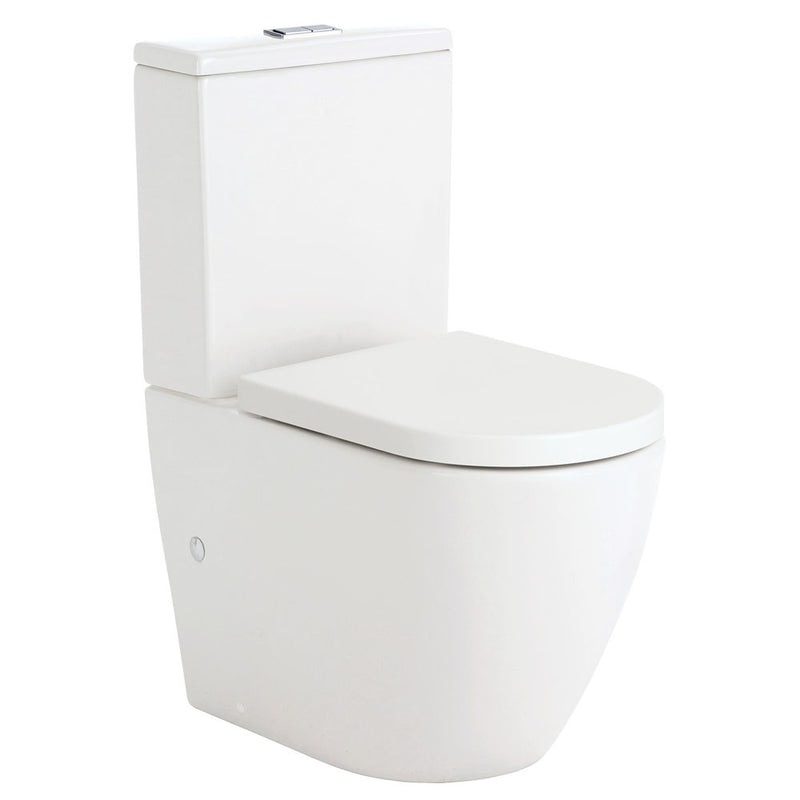 Fienza Koko Back-to-Wall Toilet Suite P-Trap Gloss white - Pan + Seat + GEBERIT Cistern - Sydney Home Centre