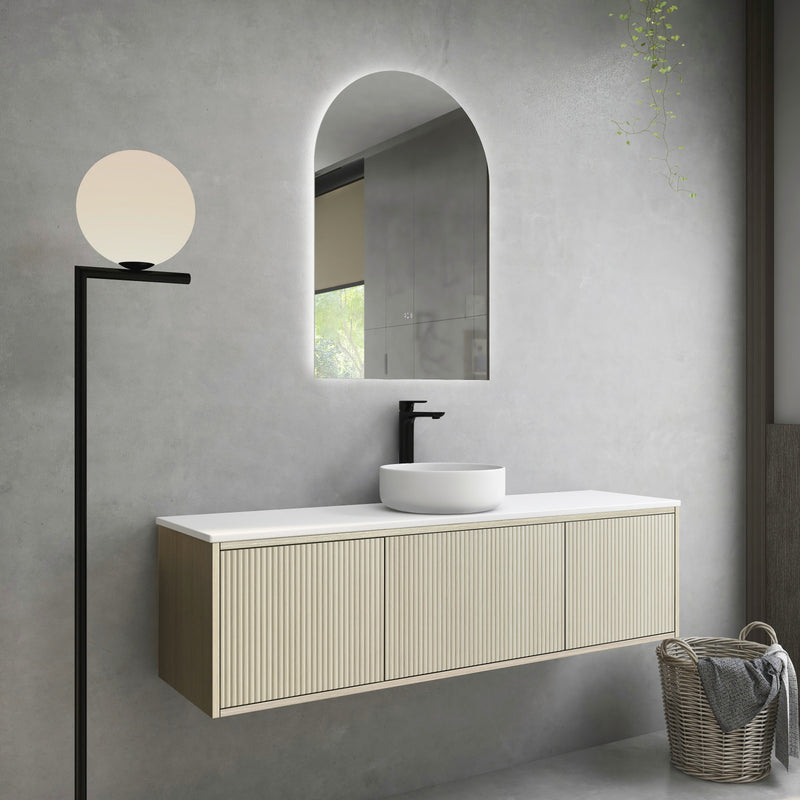 Ceto Bellevue 1500mm Wall Hung Vanity Coastal Oak (Marble Stone Top) - Sydney Home Centre