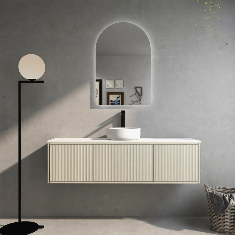 Ceto Bellevue 1500mm Wall Hung Vanity Coastal Oak (Marble Stone Top) - Sydney Home Centre