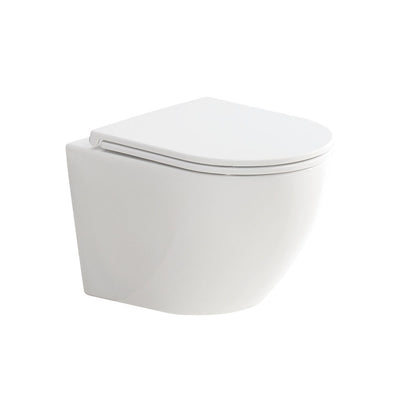 Fienza Koko Wall-Hung Toilet Suite Slim Seat P-Trap Gloss White - Pan + Seat + GEBERIT Kappa Under Counter Cistern - Sydney Home Centre