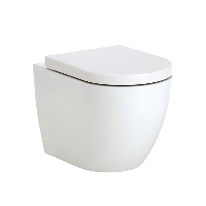 Fienza Koko Wall-Hung Toilet Suite P-Trap Gloss White - Pan + Seat + GEBERIT Kappa Under Counter Cistern - Sydney Home Centre