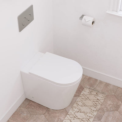 Aluca Wall-Faced Toilet Suite Slim Seat S-Trap Gloss White - Pan + Seat + R&T In-Wall Cistern - Sydney Home Centre