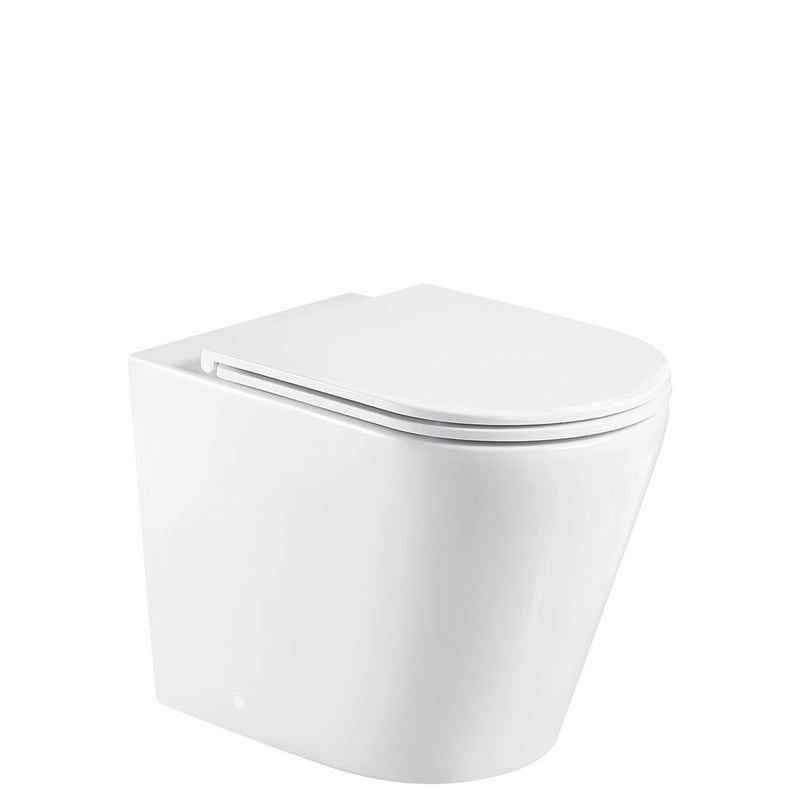 Aluca Wall-Faced Toilet Suite Slim Seat S-Trap Gloss White - Pan + Seat + R&T In-Wall Cistern - Sydney Home Centre