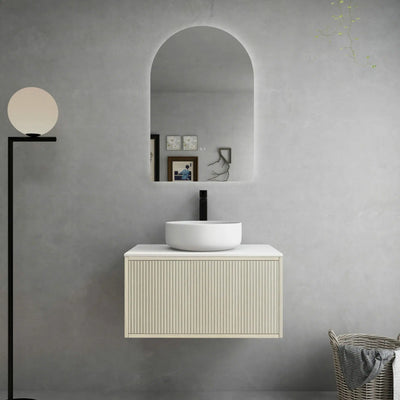 Ceto Bellevue 750mm Wall Hung Vanity Coastal Oak (Marble Stone Top) - Sydney Home Centre