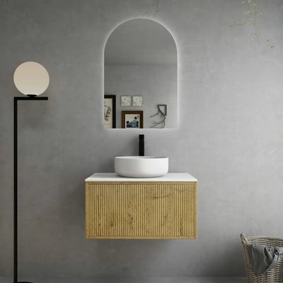 Ceto Bellevue 750mm Wall Hung Vanity Prime Oak (Marble Stone Top) - Sydney Home Centre