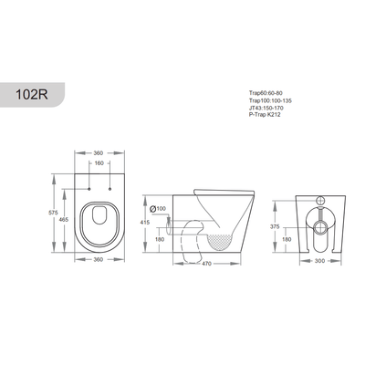 Poseidon Avis Rimless Wall Faced Floor Pan Matte Black - Sydney Home Centre