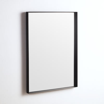 Poseidon Qubist 750mm x 900mm Matte Black Rectangle Mirror - Sydney Home Centre