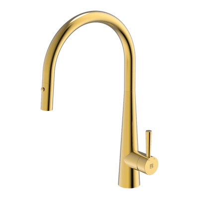 Gareth Ashton 304 Gooseneck with Dual Spray Pull Out Kitchen Mixer Eureka Gold