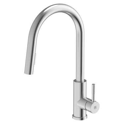 Gareth Ashton 304 Gooseneck Pull Out Kitchen Mixer Brushed Steel