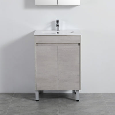 Poseidon Nova 600mm Freestanding Vanity Concrete Grey (Cabinet only) - Sydney Home Centre