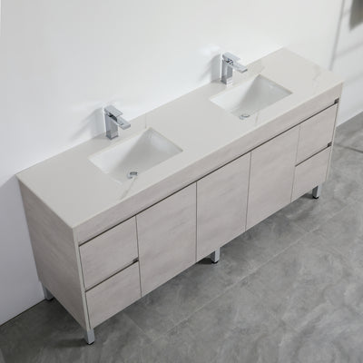 Poseidon Nova 1800mm Double Bowl Freestanding Vanity Concrete Grey (Cabinet only) - Sydney Home Centre