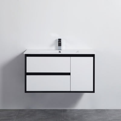 Poseidon Petra 900mm Wall Hung Left Drawer Cabinet with Ceramic Top - Sydney Home Centre