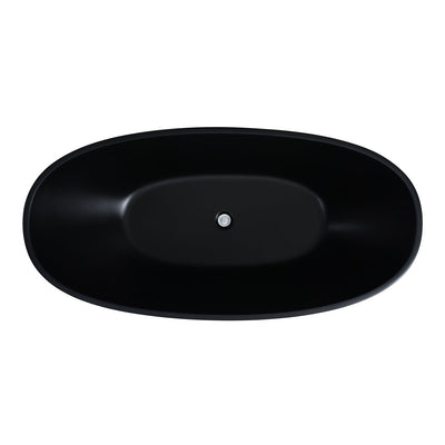 Poseidon Stella Freestanding Non-Overflow 1700mm Matte Black Bathtub - Sydney Home Centre