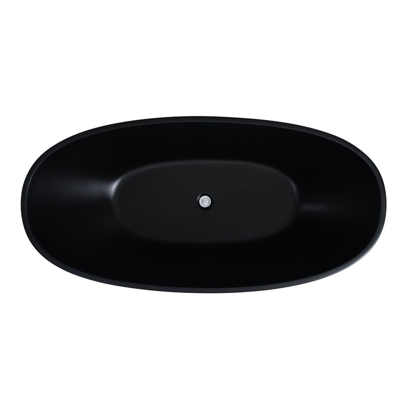 Poseidon Stella Freestanding Non-Overflow 1700mm Matte Black Bathtub - Sydney Home Centre