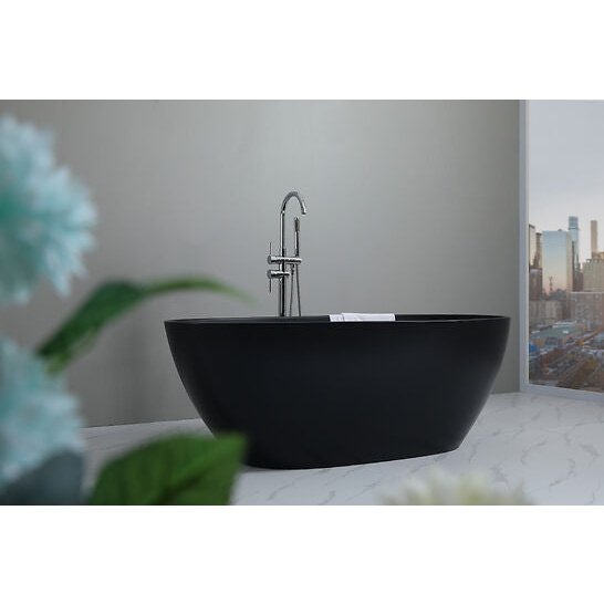 Poseidon Stella Freestanding Non-Overflow 1700mm Matte Black Bathtub - Sydney Home Centre