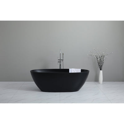 Poseidon Stella Freestanding Non-Overflow 1500mm Matte Black Bathtub - Sydney Home Centre