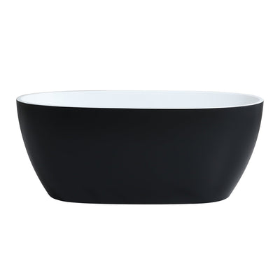 Poseidon Stella Free Standing 1500mm Matte Black & White Bathtub - Sydney Home Centre