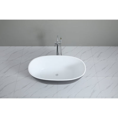 Poseidon Stella Free Standing 1700mm Matte Black & White Bathtub - Sydney Home Centre