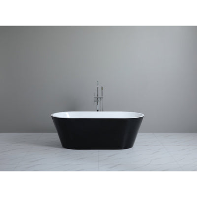 Poseidon Ovia Free Standing 1700mm Gloss Black And White Bathtub - Sydney Home Centre