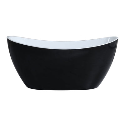 Poseidon Evie Free Standing 1500mm Gloss Black And White Bathtub - Sydney Home Centre