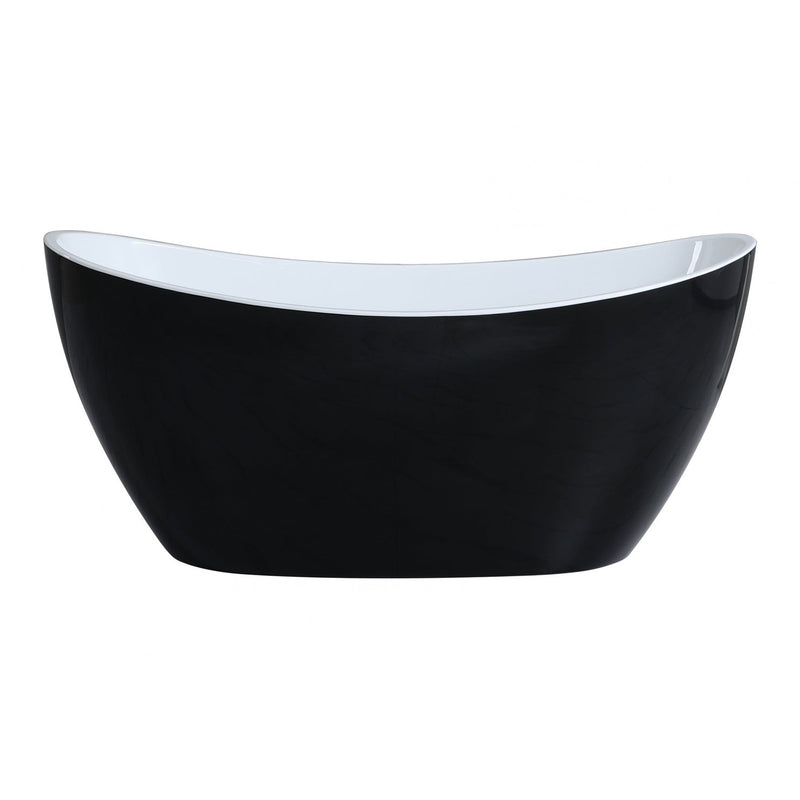 Poseidon Elivia Free Standing 1500mm Matte Black & White Bathtub - Sydney Home Centre