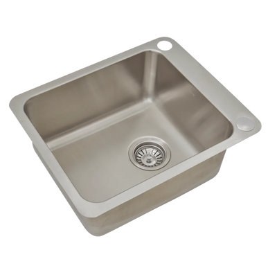 Abey Single Bowl Laundry Sink with Dual Bypass Stainless Steel 406mm