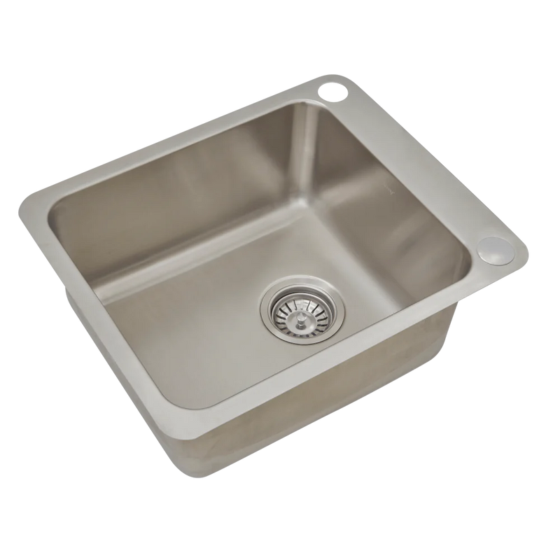 Abey Single Bowl Laundry Sink with Dual Bypass Stainless Steel 406mm