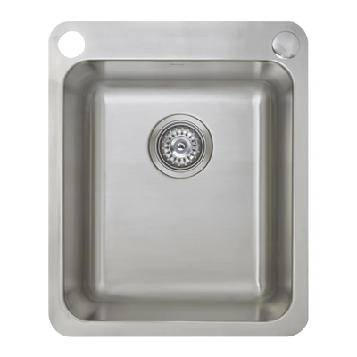 Abey Single Bowl Laundry Sink with Dual Bypass Stainless Steel 406mm